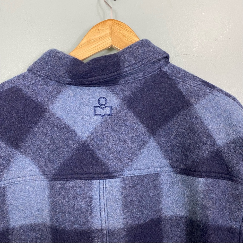 Isabel Marant Harveli Jacket Blue Plaid Shacket Large - Picture 5 of 6